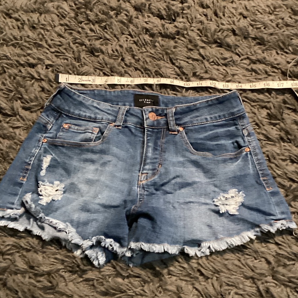 Celebrity pink Denim Frayed Hem Jean short Shorts